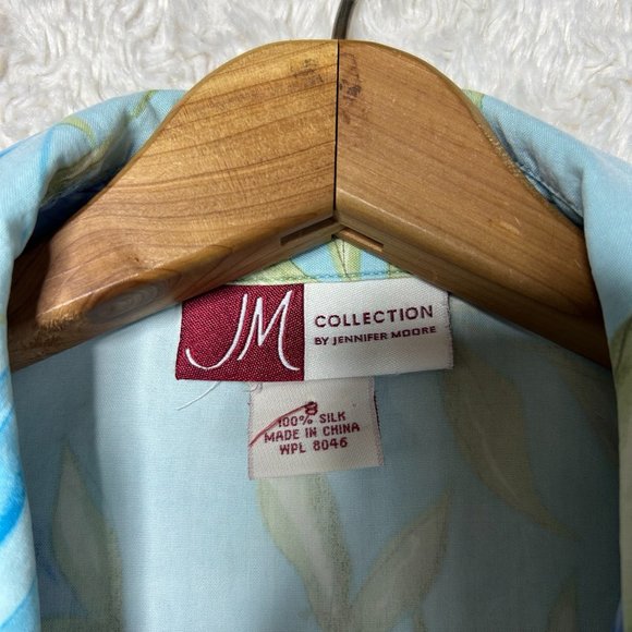 JM Collections by Jennifer‎ Moore 100% Silk Women's Floral Button Down Size 8 - Picture 3 of 5